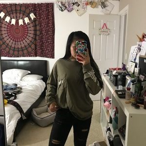 victoria’s secret pink olive green long sleeve
